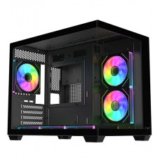 Компьютерный корпус FSP S342-WA, Без БП, 2xUSB3.0+Type-C, 6xARGB 120mm, 2xGlass, White, mATX (S342-WA)