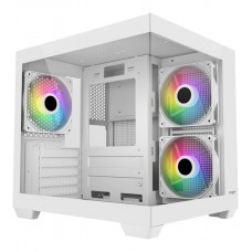 Компьютерный корпус FSP S140-WA, Без БП, 1xUSB3.0/2xUSB2.0, 3xARGB 120mm, Glass, White, mATX(SFF) (S140-WA)