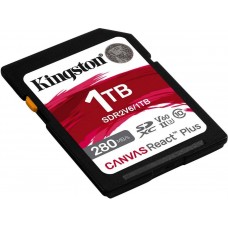 Карта памяти SD, Kingston Canvas React Plus, 1Tb, SDR2V6/1TB, UHS-II, R280/W150, V60 (SDR2V6/1TB)