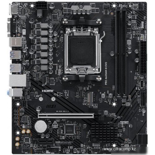 Материнская плата MSI PRO A620AM-B EVO AM5 2xDDR5 4xSATA3 RAID M.2 1xD-Sub 1xHDMI GLAN mATX