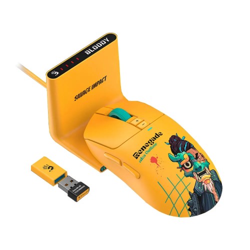Мышь игровая беспроводная Bloody R72 Ultra Duo Renegade Yellow (SUNSET) SAVAGE <док ст, 2.4GHz+USB>