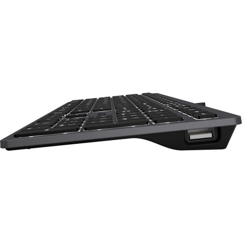 Клавиатура A4tech Fstyler FX60H-White-LED <USB, SLIM, USB-HUB*2, серый корпус, белая подсветка>