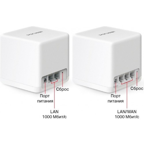 Домашняя Mesh Wi-Fi система GbE AX1500 Mercusys Halo H60X(2-pack) Wi-Fi 6