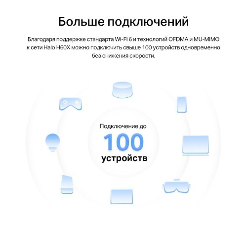 Домашняя Mesh Wi-Fi система GbE AX1500 Mercusys Halo H60X(2-pack) Wi-Fi 6