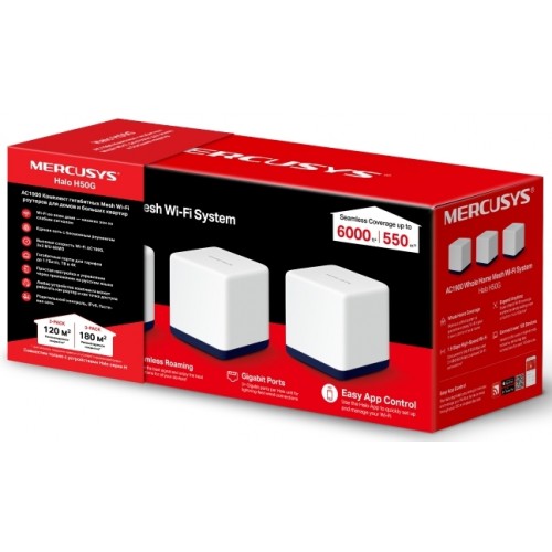 Домашняя Mesh Wi-Fi система GbE AC1900 Mercusys Halo H50G (3-pack)