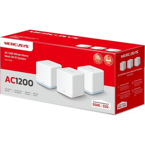 Домашняя Mesh Wi-Fi система GbE AC1200 Mercusys Halo H32G(3-pack)