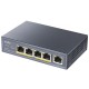 Коммутатор PoE+ GbE  5-портовый CUDY GS1005P <5-Port Gigabit PoE+ Switch 60W>