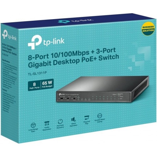 Коммутатор PoE+ 11-портовый Tp-Link TL-SL1311P