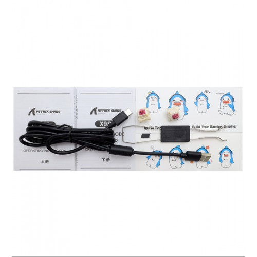Клавиатура USB, Attack Shark X98, Черный, KeyBoard Linear Strawberry switch, 102 keys, 2,4/BT/cable, star black