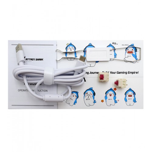 Клавиатура USB, Attack Shark X87, фиолетовый белый, KeyBoard Linear Blueberry switch, 87 keys, 2,4/BT/cable, Twilight color