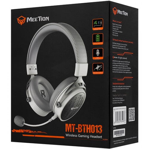 Беспроводная стереогарнитура MeeTion BTH013 серебристый-белый, Bluetooth garnitura BT/wireless, 20-20000Hz, 118dB, Silvery White