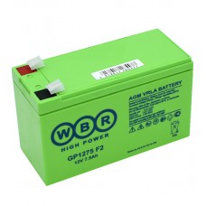 Батарея для UPS 12V, 7.5Ah, WBR GP1275 F2, 151x65x94mm