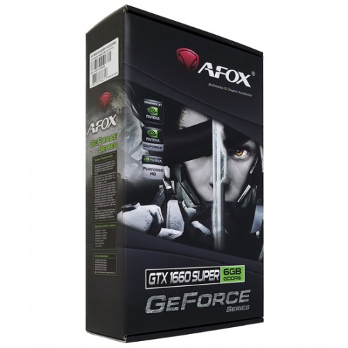 Видеокарта Afox GTX 1660 Super [AF1660S-6144D6H7-V2], 6 GB, GPU NVIDIA, DP/DVI/HDMI, GDDR6/192bit, [AF1660S-6144D6H7-V2]