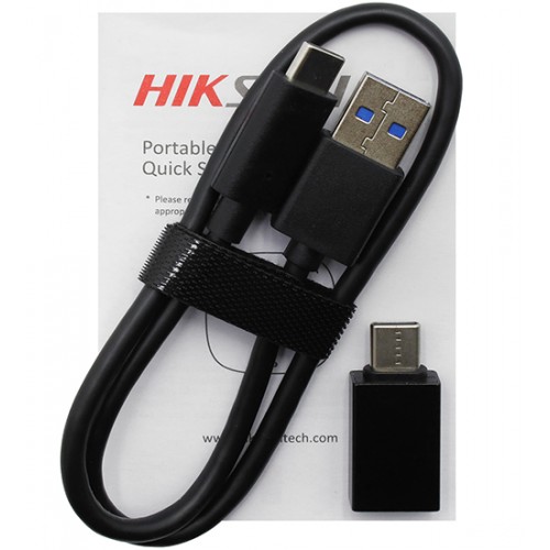 Внешний твердотельный накопитель HIKSEMI, HS-ESSD-T100 BLACK 1024G, 1TB, black, SSD USB 1 TB USB 3.2 + Type-C