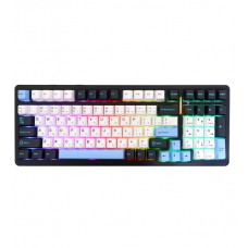 Клавиатура Bluetooth, Aula F99, черный+белый+синий, KeyBoard BT/wireless/Type-C, mechanical, black+white+blue