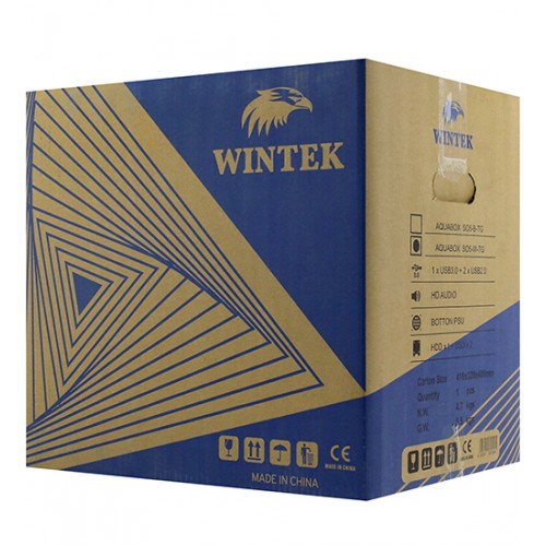 Корпус ATX midi tower  Wintek, AQUABOX S05-W TG, (без БП), White, Case