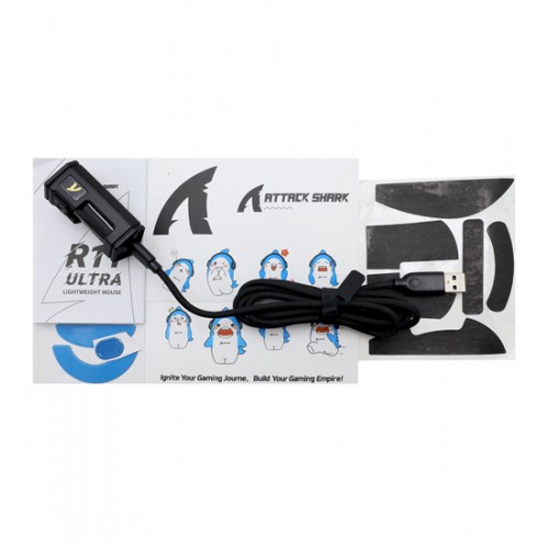 Мышь ATTACK SHARK R11 Ultra Phantom Shark, Черное плетение, Mouse Optical 42000 dpi, BT/2.4GHz/USB, black