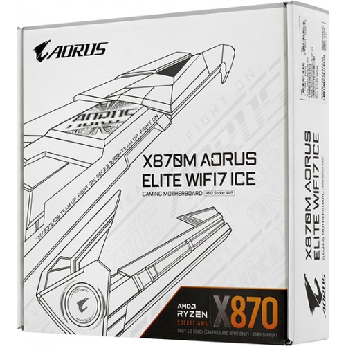 Материнская плата Gigabyte X870M AORUS ELITE WIFI7 ICE, MB Socket AM5, MATX, AMD X870 (HDMI), 4DDR5, 3PCIx16