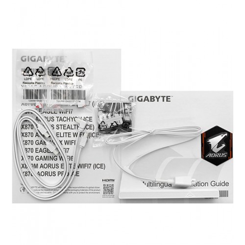 Материнская плата Gigabyte X870M AORUS ELITE WIFI7 ICE, MB Socket AM5, MATX, AMD X870 (HDMI), 4DDR5, 3PCIx16
