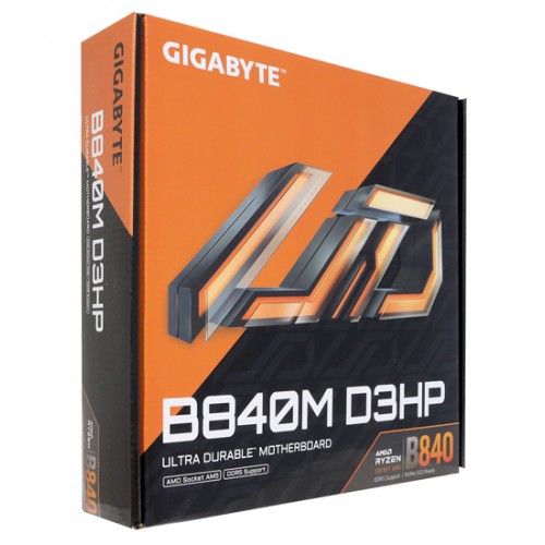Материнская плата Gigabyte B840M D3HP, MB Socket AM5, MATX, AMD B840 (2DP+HDMI), 4DDR5, PCIx16