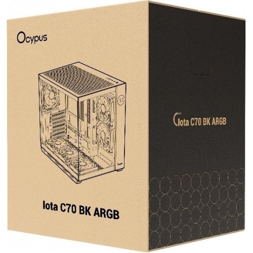 Корпус Ocypus Iota C70 BK ARGB ATX/mATX/mITX 2xUSB, Type-C, Черный, Iota-C70-BKD600XX-GL