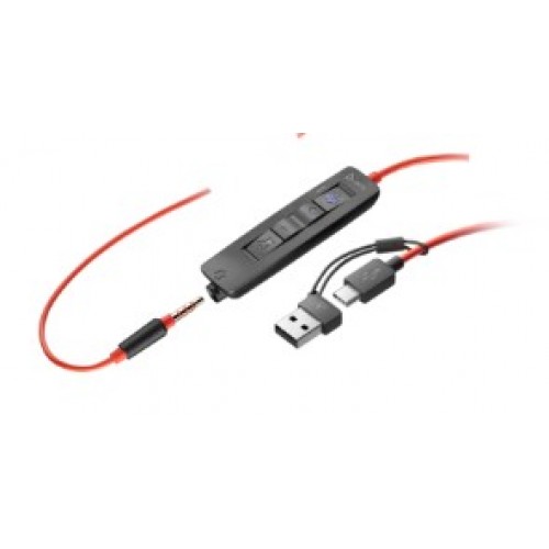 Наушники Poly/Blackwire 3325 Stereo MS USB-C +3.5mm Plug +USB-C/A Adapter (8X222AA)