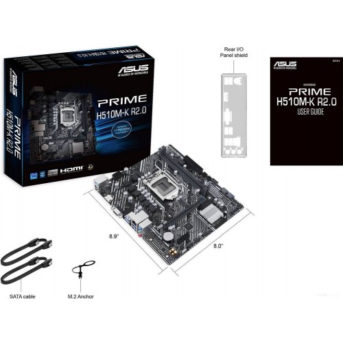 Материнская плата ASUS PRIME H510M-K R2.0 LGA1200 2xDDR4 4xSATA3 1xM.2 D-Sub HDMI mATX