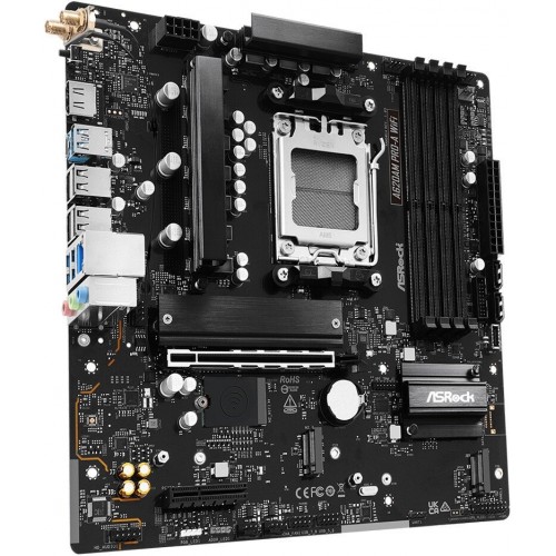 Материнская плата ASRock A620AM PRO-A WIFI AM5 4xDDR5 2xSATA3 RAID 3xM.2 Type-C HDMI WiFi6E mATX