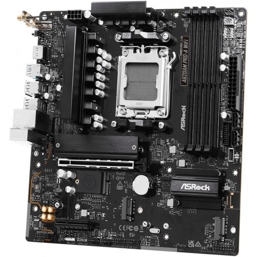 Материнская плата ASRock A620AM PRO-A WIFI AM5 4xDDR5 2xSATA3 RAID 3xM.2 Type-C HDMI WiFi6E mATX