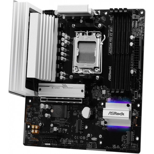 Материнская плата ASRock A620AM PRO RS WIFI AM5 4xDDR5 2xSATA3 RAID 3xM.2 Type-C HDMI DP WiFi6E mATX