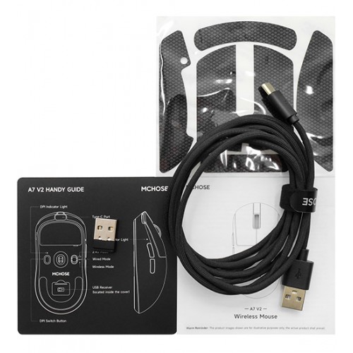 Мышь MCHOSE A7 V2 Ultra Plus, Black, Mouse MC-A7V2-12, Wireless, BT, USB