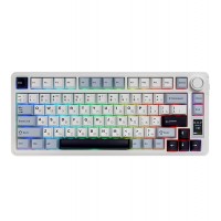 Клавиатура USB, Aula S75 Pro Light Синий+белый+черный+пурпурный, KeyBoard Bluetooth, BT/2.4 GHz/80 keys, EN, Blue+White+Black+Purple