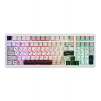 Клавиатура Bluetooth, Aula F99, Серый+Белый, KeyBoard BT/wireless/Type-C, mechanical, Grey+white+dark