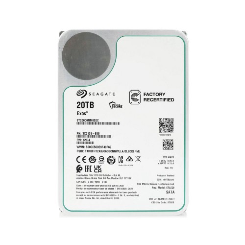 Корпоративный жесткий диск 20Tb Seagate EXOS X20 SATA3 3.5" 512Mb 7200rpm ST20000NM002C