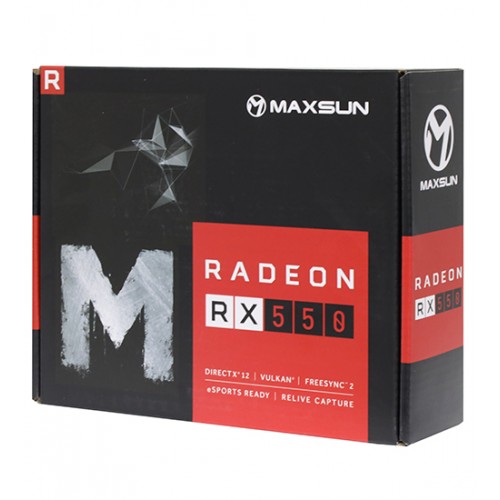 Видеокарта MaxSun RX 550 [MS-RX550 TF 4G], 4 GB, GPU AMD, HDMI/DP/DVI, GDDR5/128bit, [MS-RX550 TF 4G]