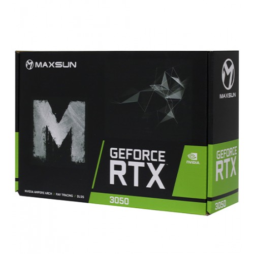 Видеокарта MaxSun RTX 3050 [MS-RTX3050 TRB 6G], 6 GB, GPU NVIDIA, DP/DVI-D/HDMI, GDDR6/96bit, [MS-RTX3050 TRB 6G]