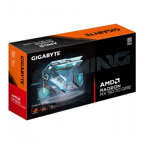 Видеокарта Gigabyte RX 9070 GRE Gaming OC [GV-R907GREGAMING OC-12GD], 12 GB, GPU AMD,, 2HDMI/2DP, GDDR6/192bit, [GV-R907GREGAMING OC-12GD]