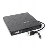 Внешний оптический привод Gembird DVD-USB-04, Черный, Ext DVD&plusmn;R/RW/-RAM,&plusmn;R9, CD-R/RW, USB3.0, SD/mSD, black, box