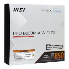 Материнская плата MSI PRO B850M-A WIFI PZI, MB Socket AM5, MATX, AMD B850 (DP+HDMI), PZ, 4DDR5, 1PCIx16 1PCIx1
