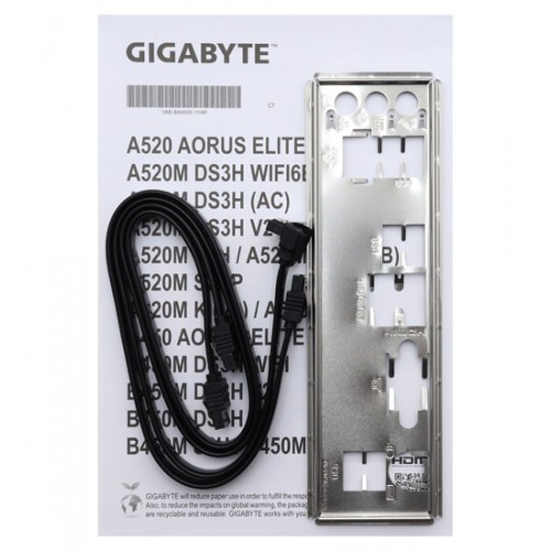 Материнская плата Gigabyte A520M S2HP, MB Socket AM4, MATX, AMD A520 (VGA+DVI+HDMI) 2DDR4, PCIx16, 2PCIx1