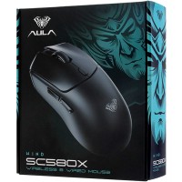 Мышь Aula SC580X, Mouse Wireless, 10000 dpi, Type-C White