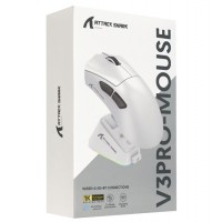 Мышь ATTACK SHARK V3 PRO White, Белый, Mouse Optical 25000 dpi, BT/2.4GHz/USB, White