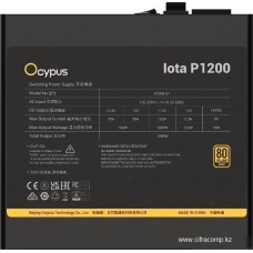 Блок питания Ocypus 1200W, Iota P1200, Full Modular, 80+ GOLD, 91%, Черный, Iota-P1200-G1FFBK024X-EU