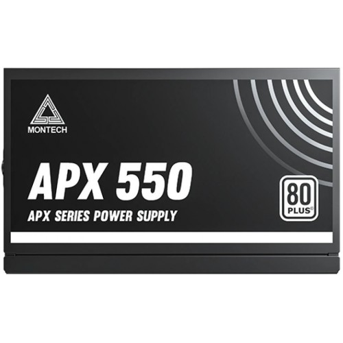 Блок питания Montech  550W, APX 550W, Non Modular, ATX, 80+ WHITE, КПД 90%, Fan 120mm, Черный