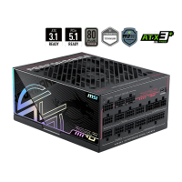 Блок питания MSI 1300W, MPG Ai1300TS PCIE5, Full Modular, ATX, 80+ TITANIUM, >94%, Fan 135mm, Черный