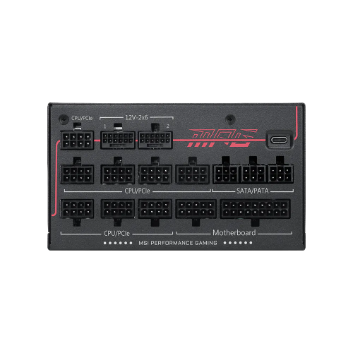 Блок питания MSI 1300W, MPG Ai1300TS PCIE5, Full Modular, ATX, 80+ TITANIUM, >94%, Fan 135mm, Черный