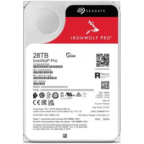 Жесткий диск для NAS систем 28Tb HDD Seagate IronWolf PRO SATA3 3.5" 7200 rpm 512Mb ST28000NT000