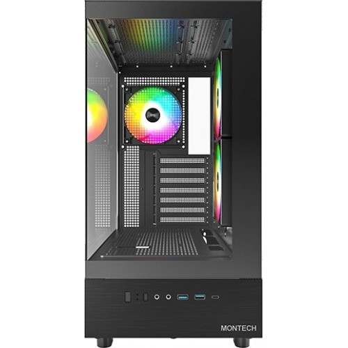 Корпус Montech XR (B) ATX/Micro-ATX/Mini-ITX 2xUSB3.0 1xType-C 1xAudio 1xMic Черный