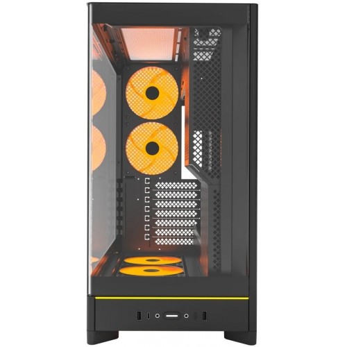 Корпус Montech HS02 PRO (B) ATX/Micro-ATX/Mini-ITX (Back-Connected MB) 2xUSB 1xType-C 1xAudio Черный