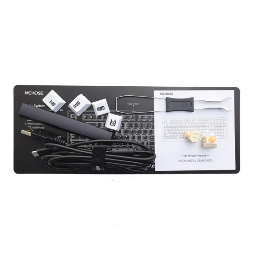 Клавиатура USB, MCHOSE UT98-1 Black-White, KeyBoard Bluetooth, Icy Creamsicle Switch, BT5.0/-C/2.4GHz, 10000mAh